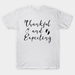 Pregnancy Announcement Thankful And Expecting Thanksgiving T-Shirt